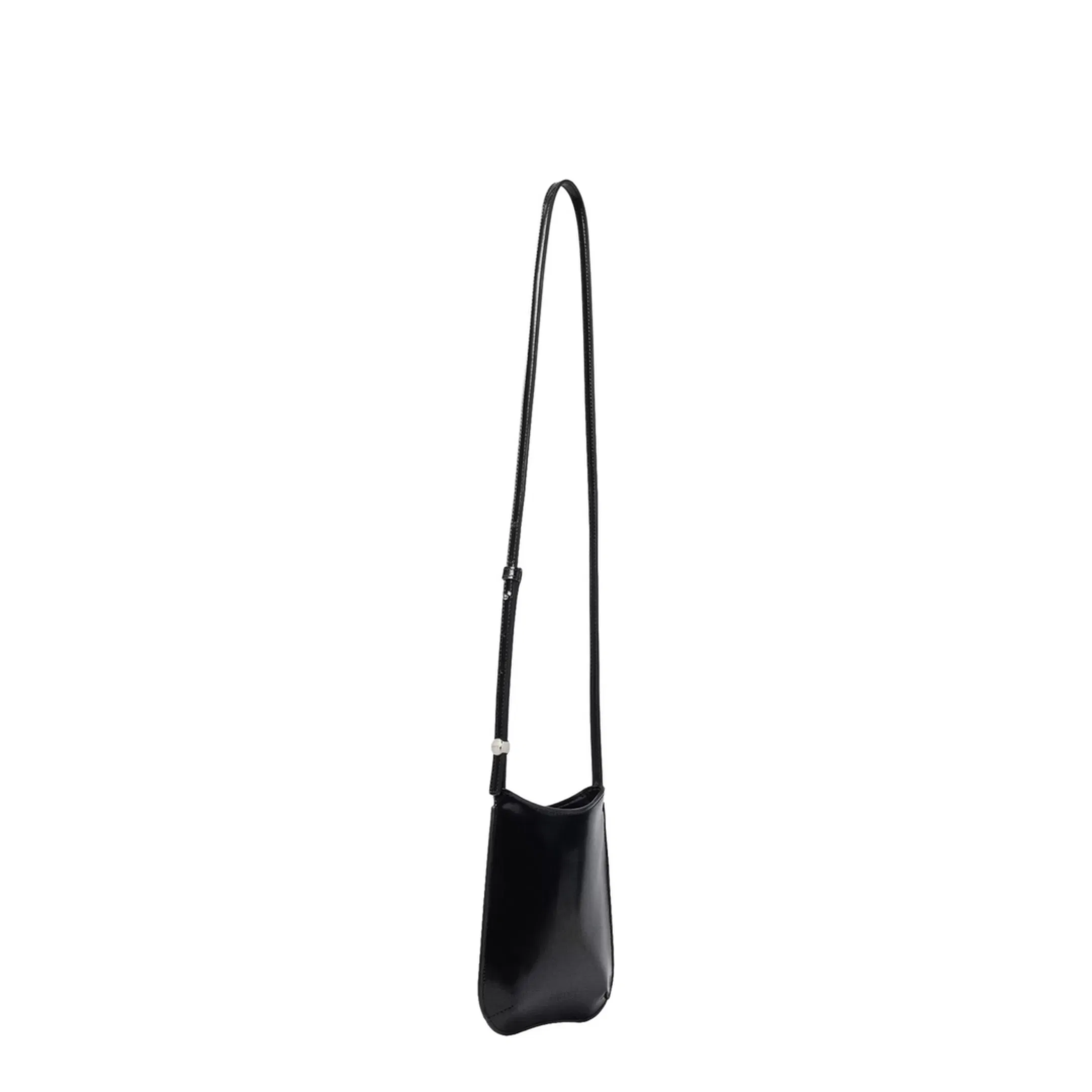 Le Bisou Small Calf Leather Phone Pouch - Black