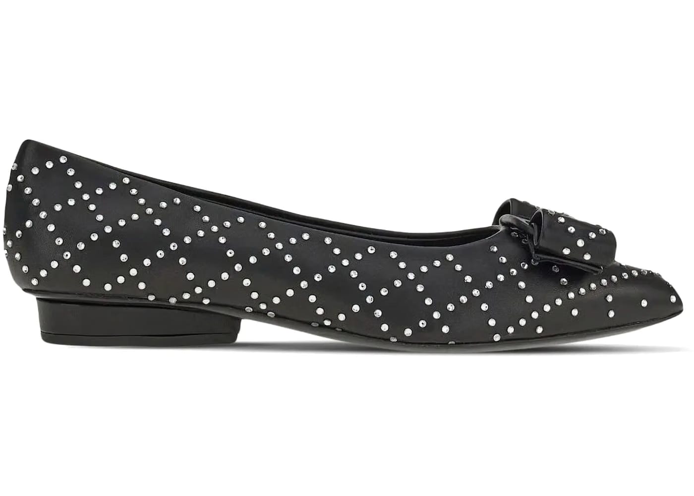 Ferragamo Viva Rhinestone-Embellished Ballet Flats Black (Women's)