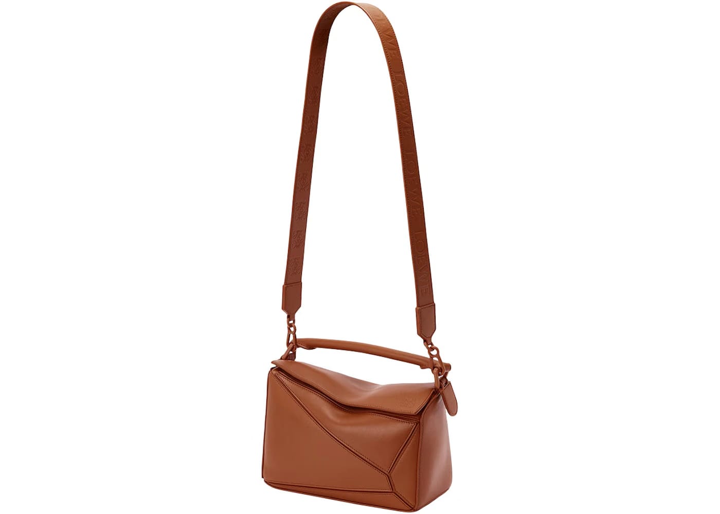 LOEWE Puzzle Bag in Satin Calfskin Small Pecan