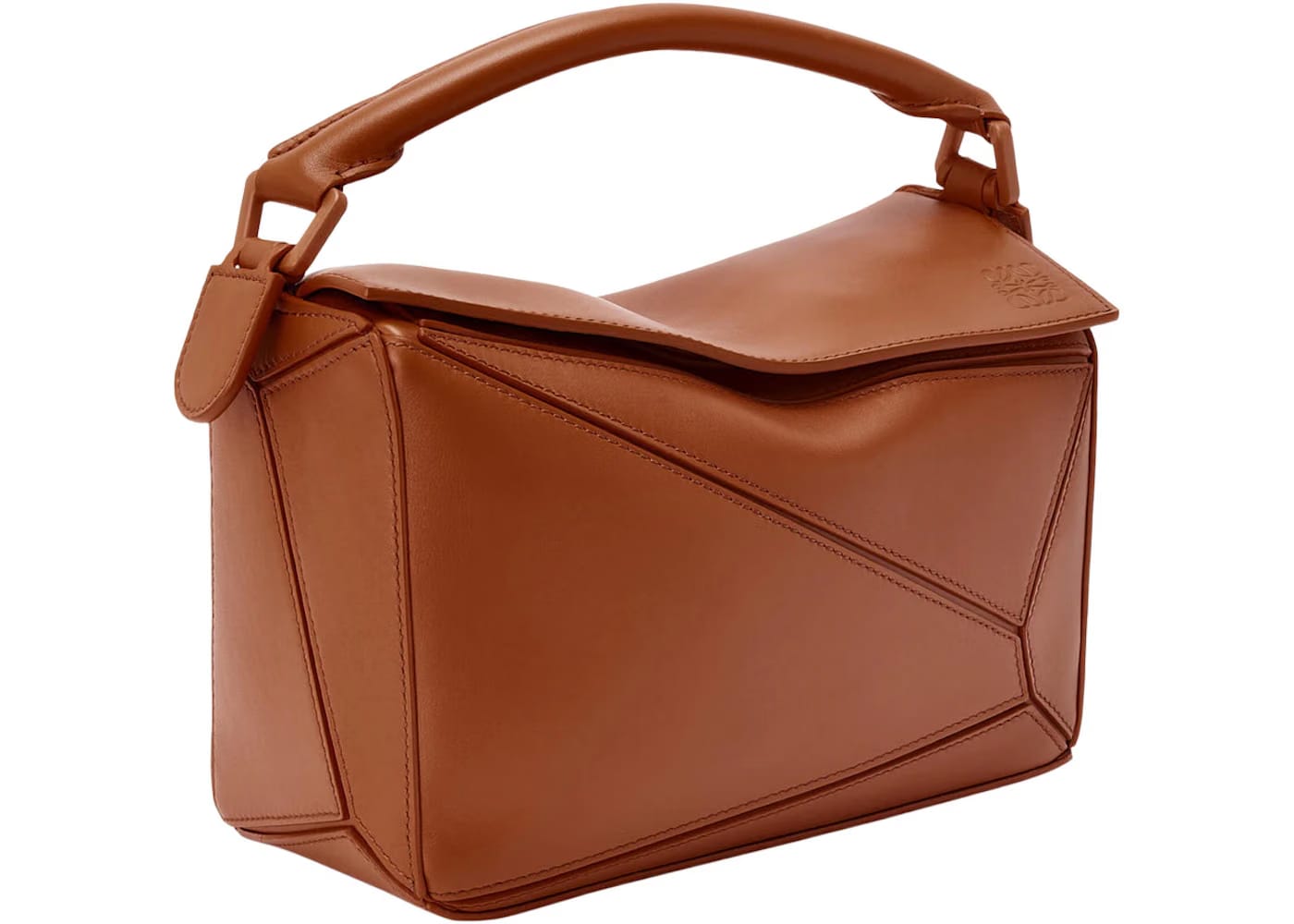 LOEWE Puzzle Bag in Satin Calfskin Small Pecan