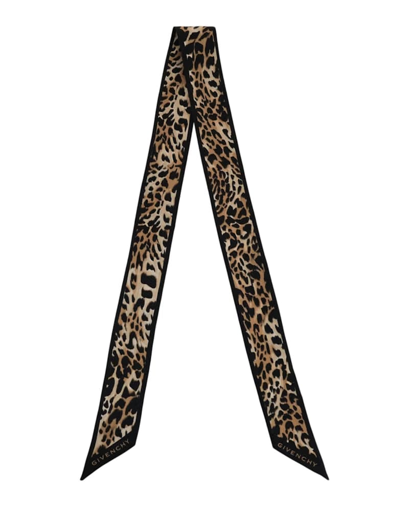 Givenchy Cheetah Printed Silk Bandeau Black Beige