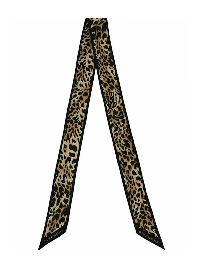 Givenchy Cheetah Printed Silk Bandeau Black Beige
