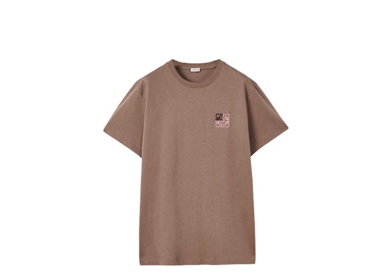 LOEWE Anagram Embroidered T-Shirt Warm Grey