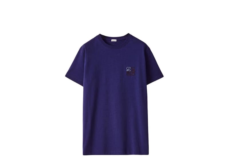 LOEWE Anagram Embroidered T-Shirt Royal Blue