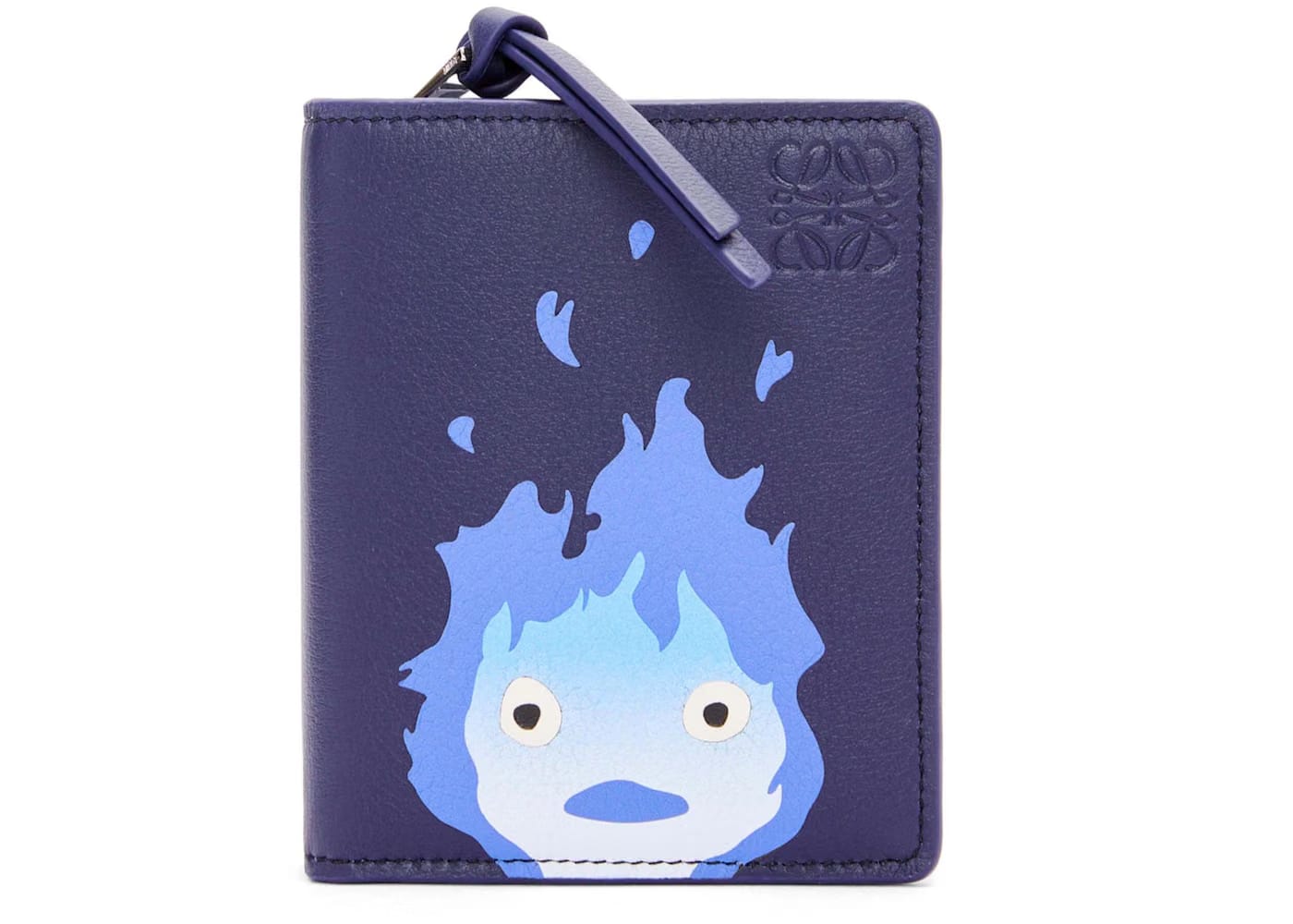 LOEWE x Howls Calcifer Compact Zip Wallet In Classic Calfskin Marine