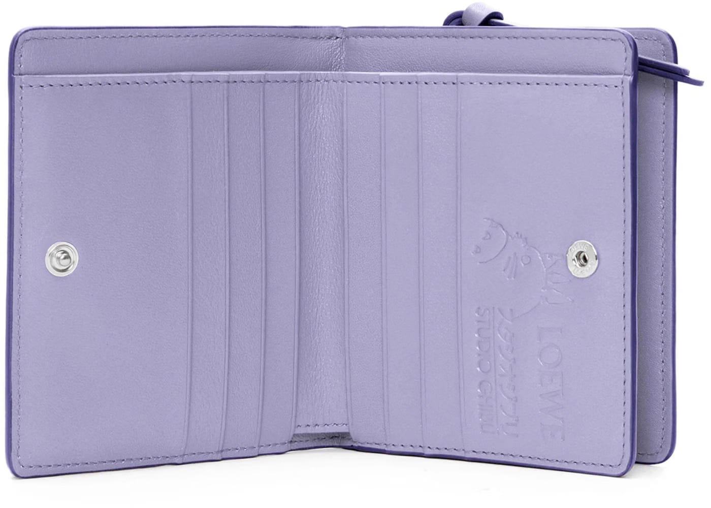 LOEWE x Howls Calcifer Compact Zip Wallet In Classic Calfskin Marine