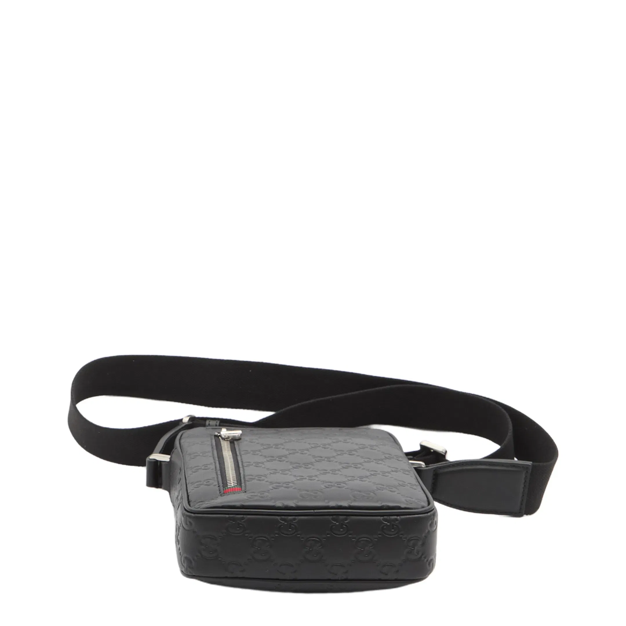 GG Emblem Small Calfskin Crossbody Bag - Black