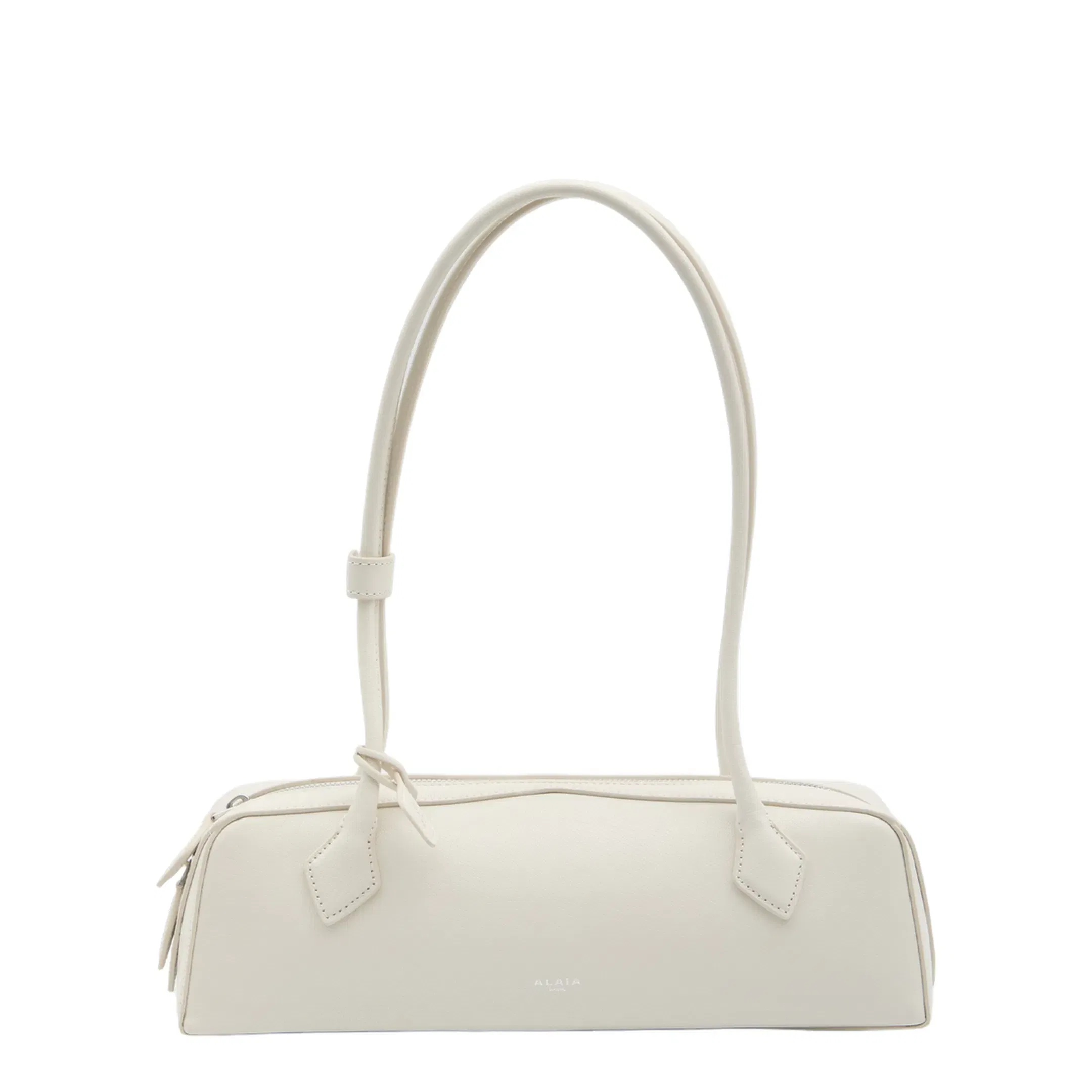 Le Teckel Medium Shiny Goatskin Shoulder Bag - Ivory (Off-white)
