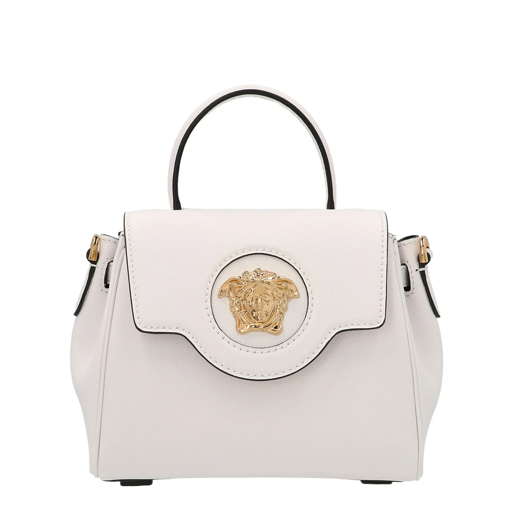 La Medusa Small Leather Top-Handle Bag - Optical White