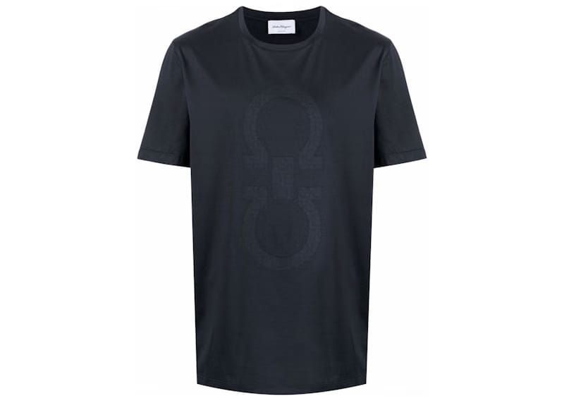 Ferragamo Gancini Shorts Sleeve T-Shirt Navy Blue