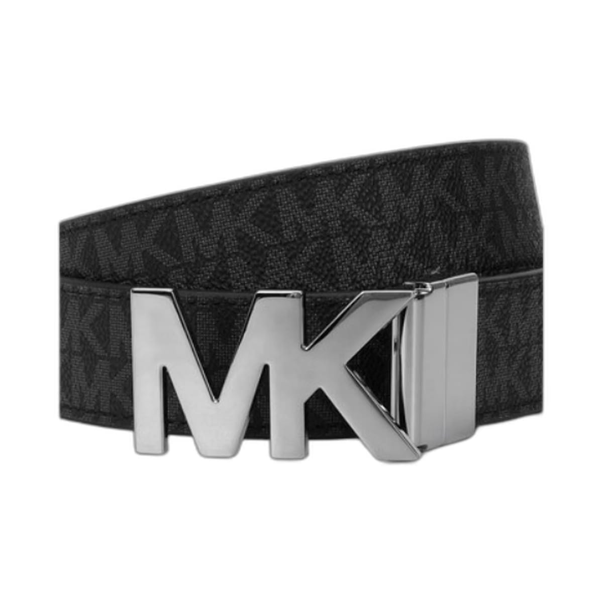 Michael Kors Men Black 34MM CTFR MK Buckle Belt