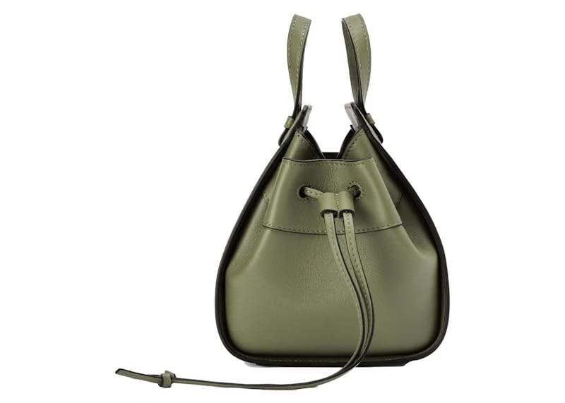 LOEWE Mini Hammock Drawstring In Classic Calfskin Avocado Green