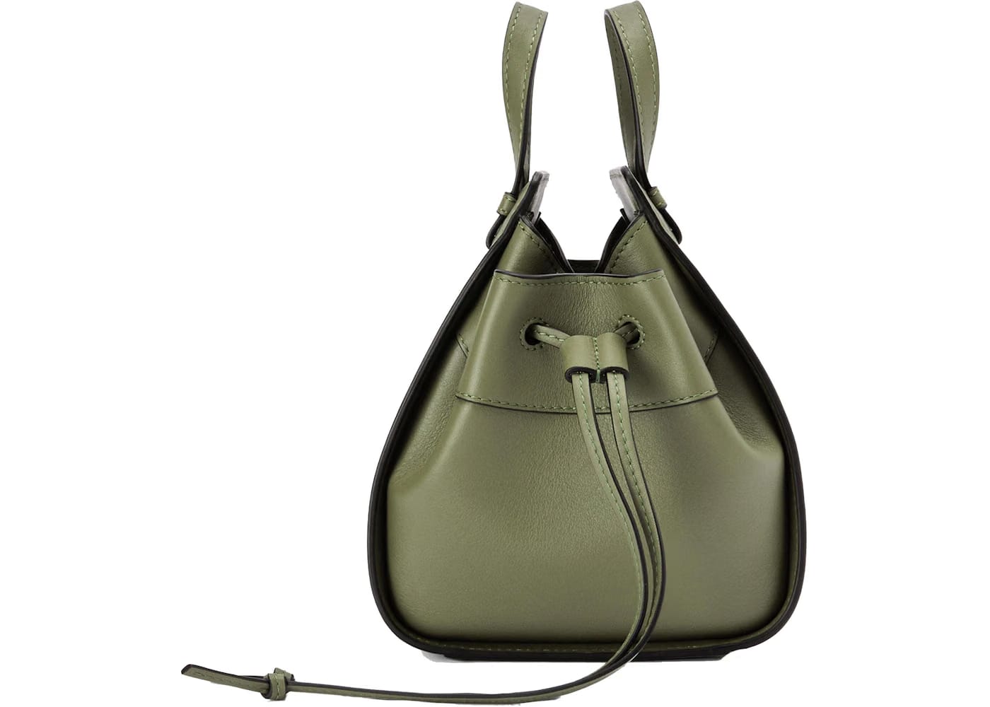 LOEWE Mini Hammock Drawstring In Classic Calfskin Avocado Green