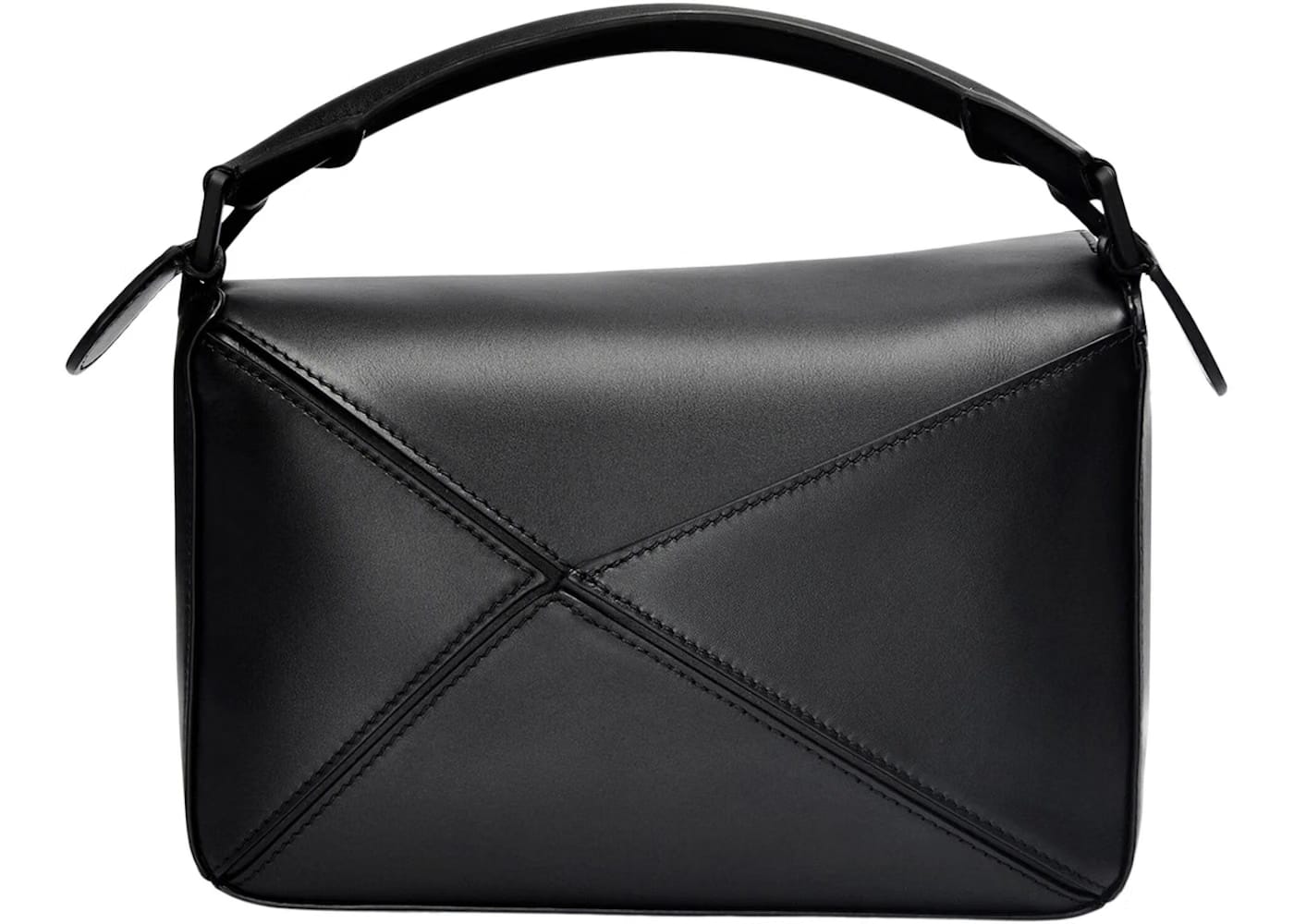 LOEWE Puzzle Bag in Satin Calfskin Small Black