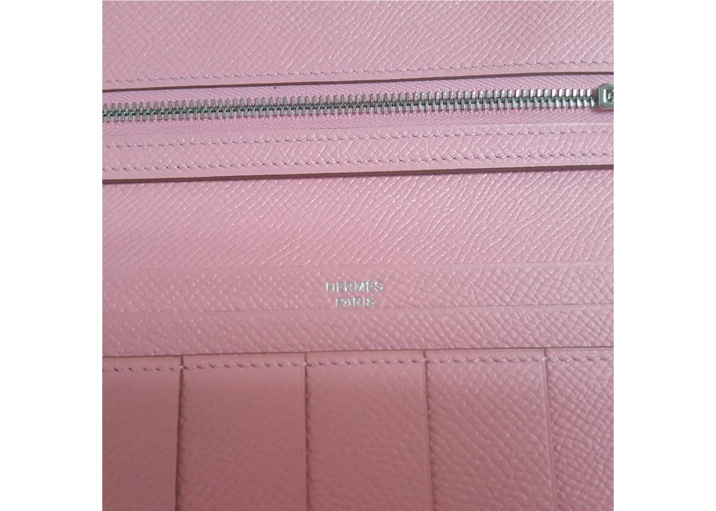 Hermes Bearn Wallet Epsom Palladium Rose Sakura
