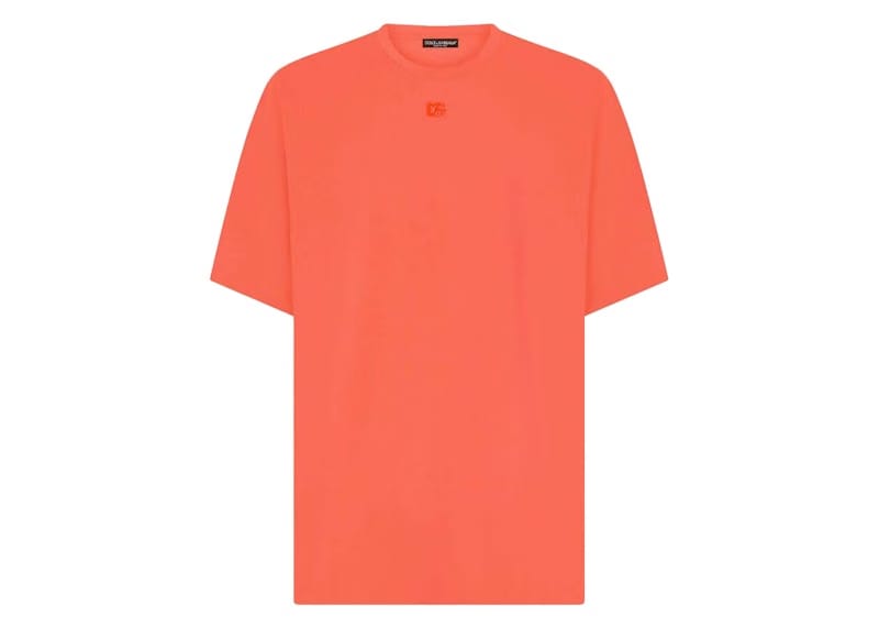 Dolce & Gabbana Technical Jersey Metallic DG Logo T-Shirt Pink