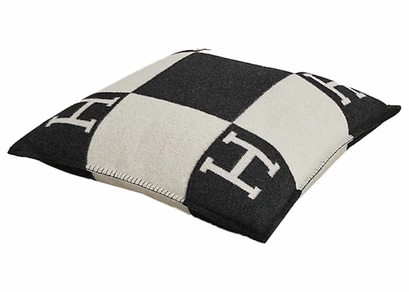 Hermes Avalon Pillow Large Model Ecru/Gris Fonce