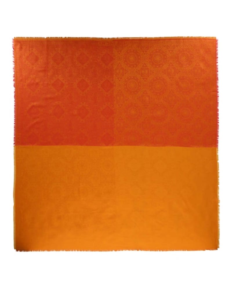 Givenchy Patchwork Silk Blend Shawl Red/Orange