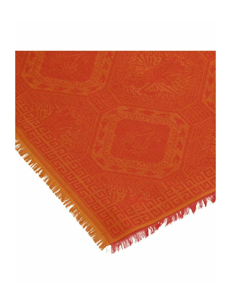 Givenchy Patchwork Silk Blend Shawl Red/Orange