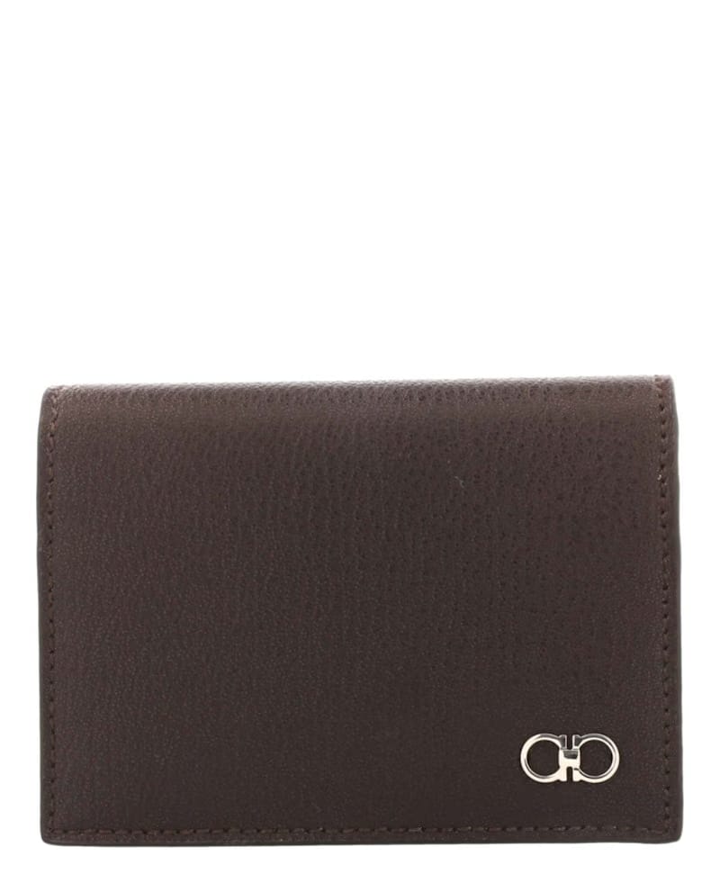 Ferragamo Textured Gancini Wallet Brown
