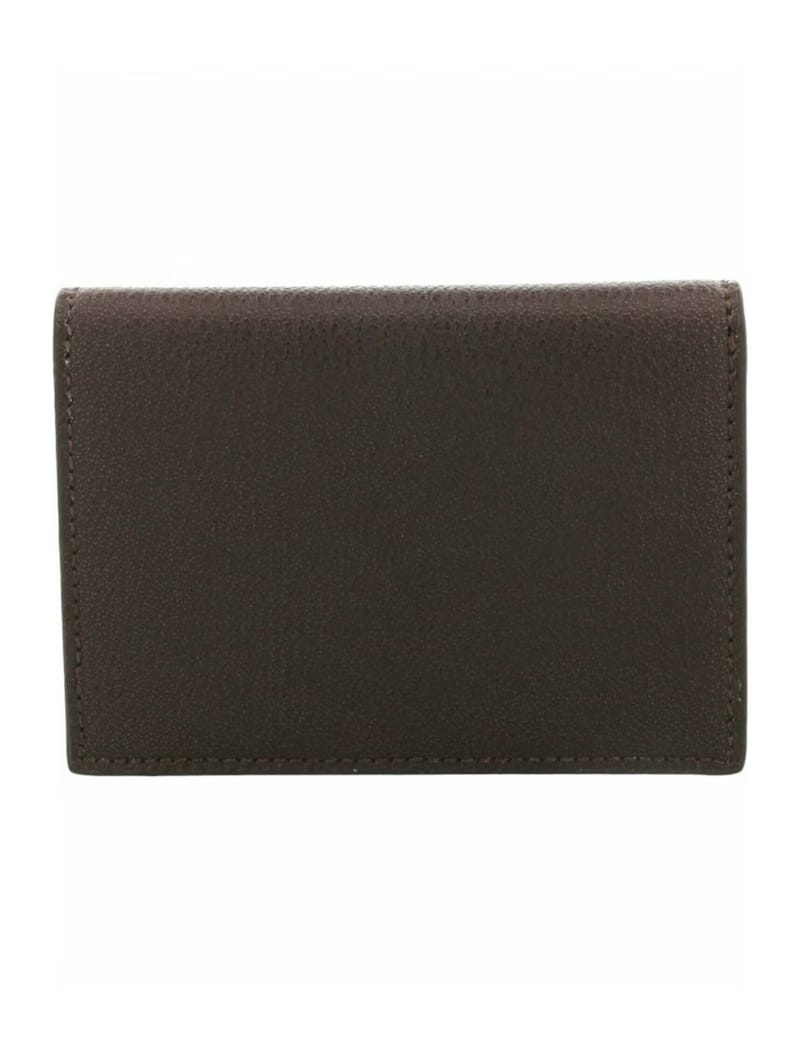 Ferragamo Textured Gancini Wallet Brown