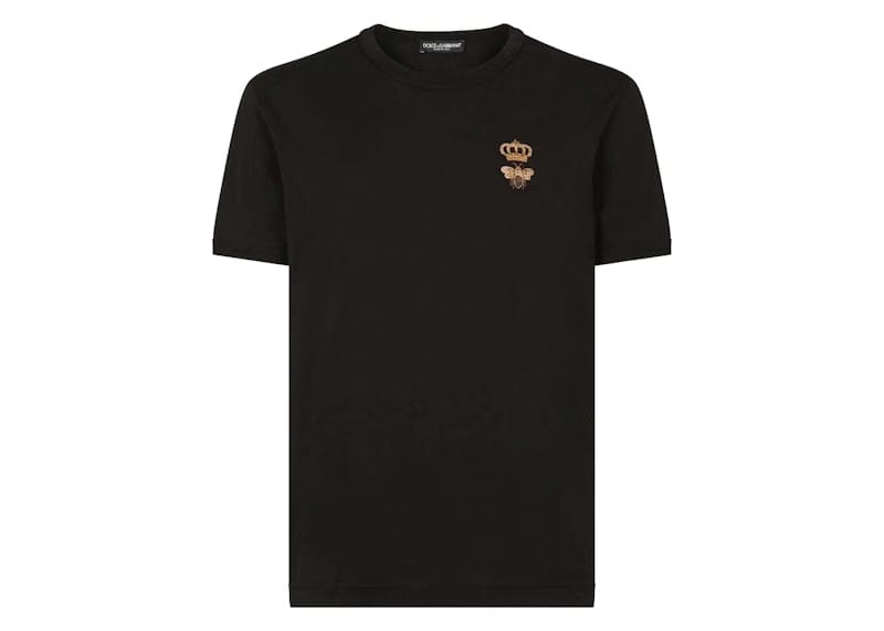 Dolce & Gabbana Cotton French Wire Embellishment T-Shirt Black