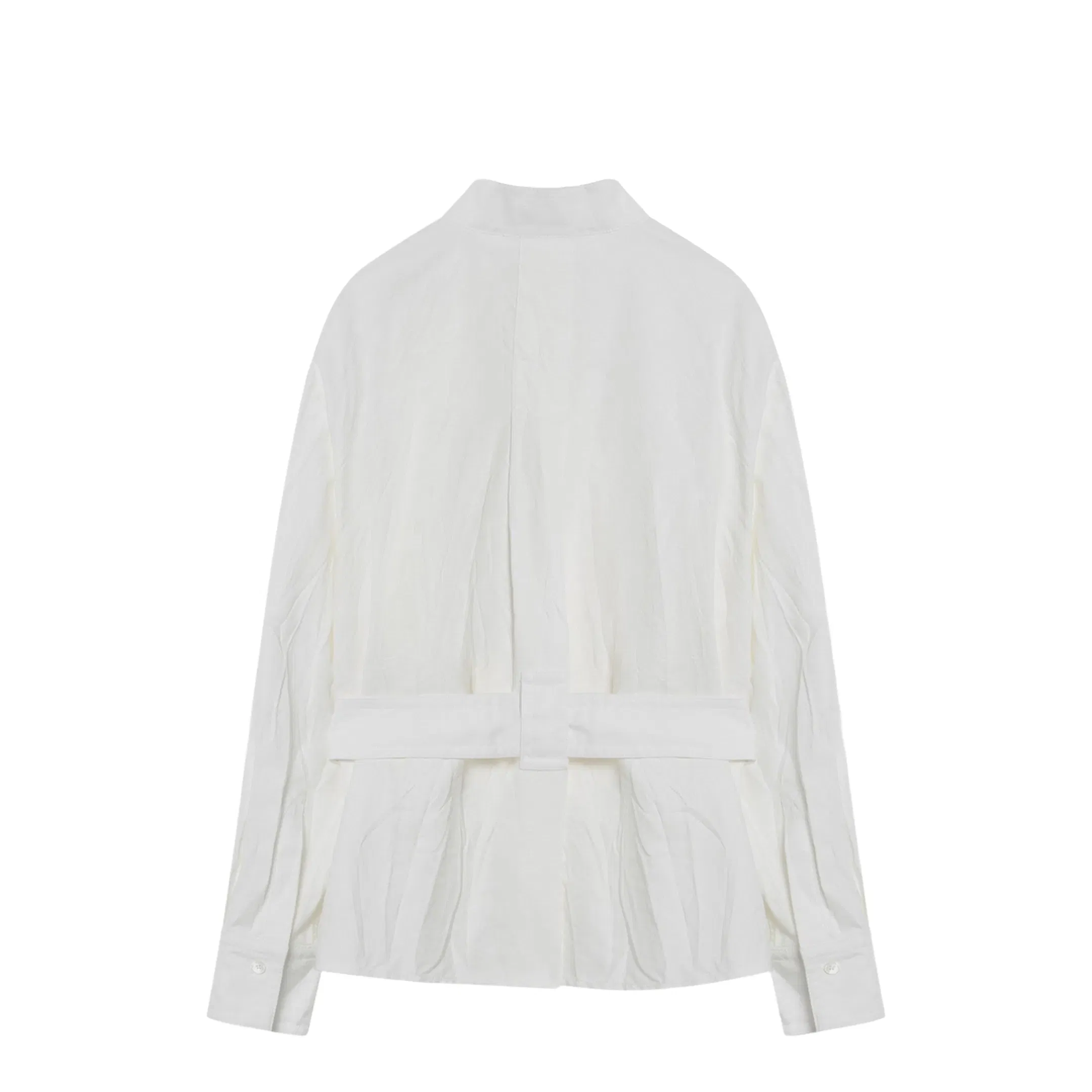 White Belted Shirt in Cotton Blend