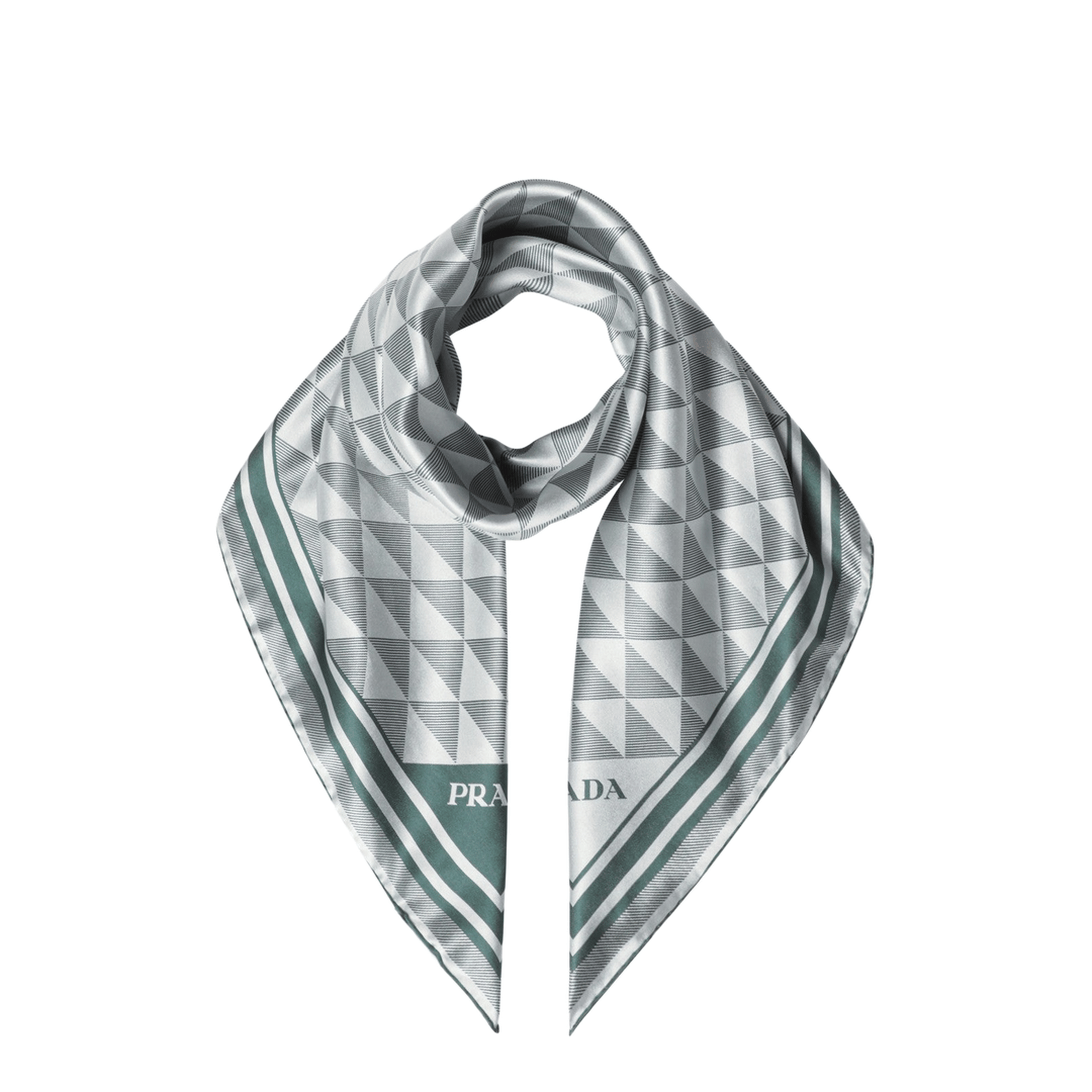 Embroidered Silk Foulard Printed