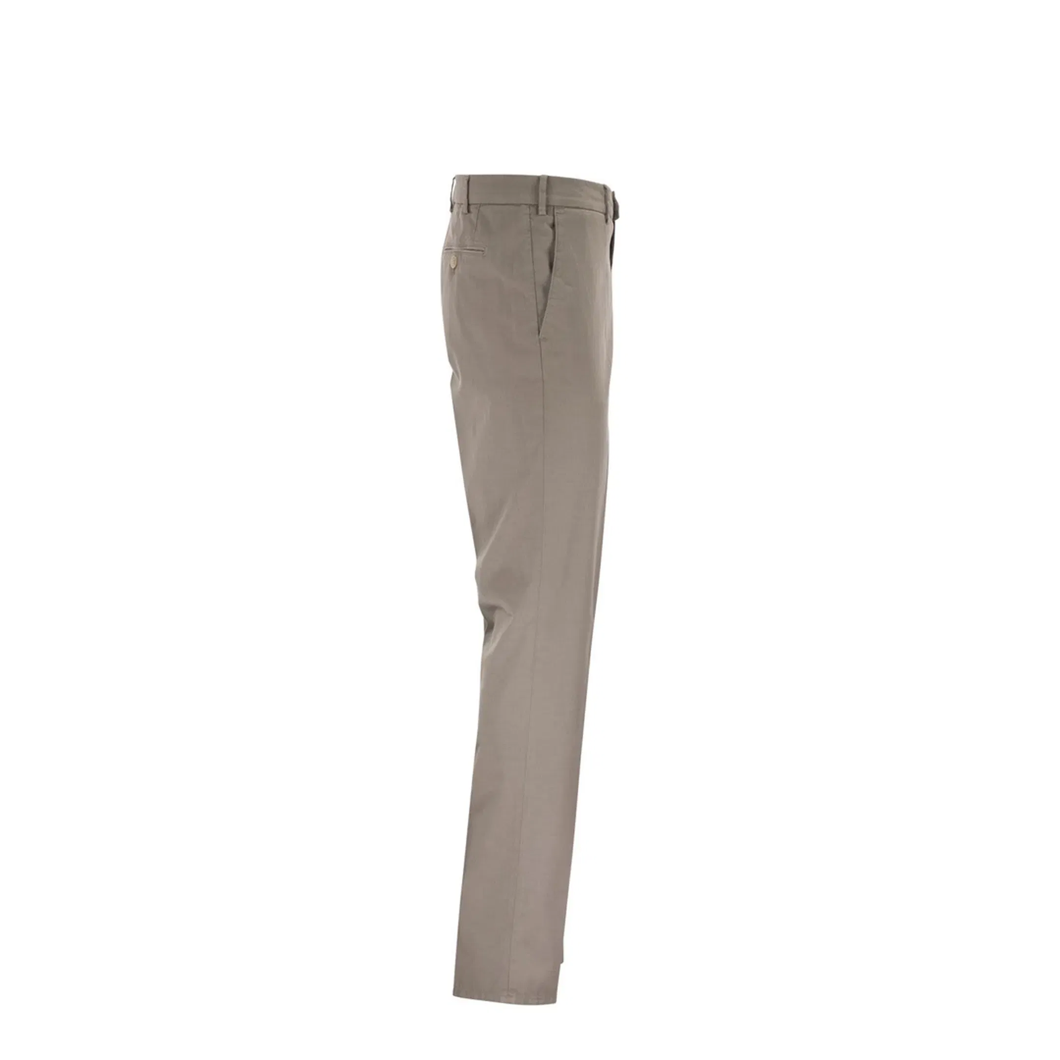 Button Pressed-Crease Trousers Grey