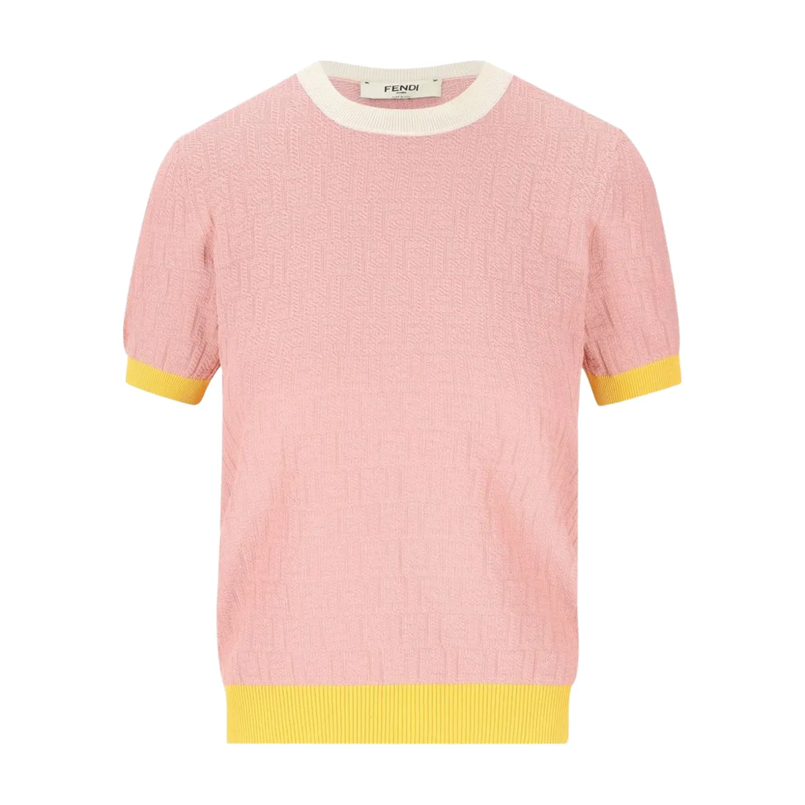 Pink Polo T-Shirt with Jacquard
