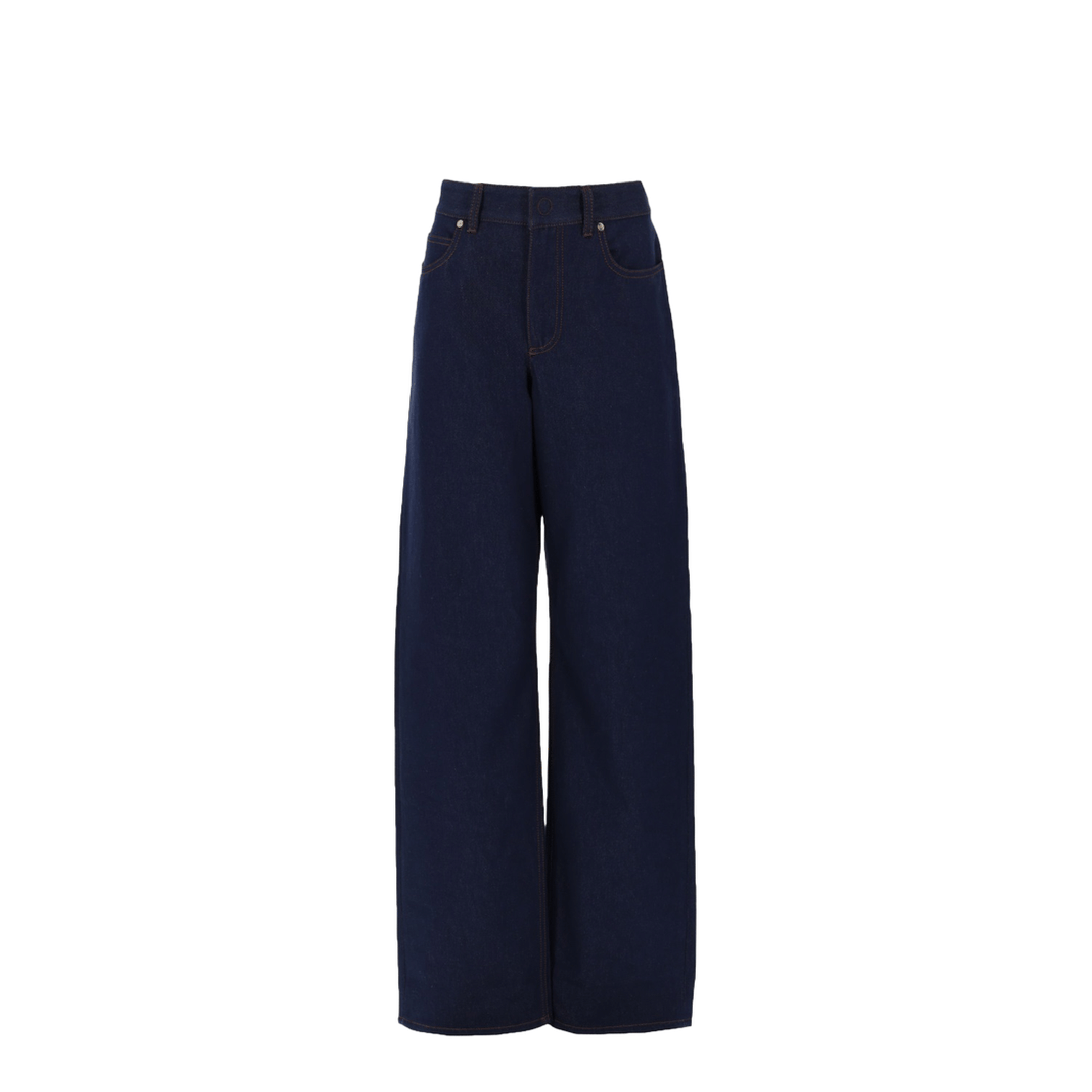 Navy Blue Wide-Leg Jeans