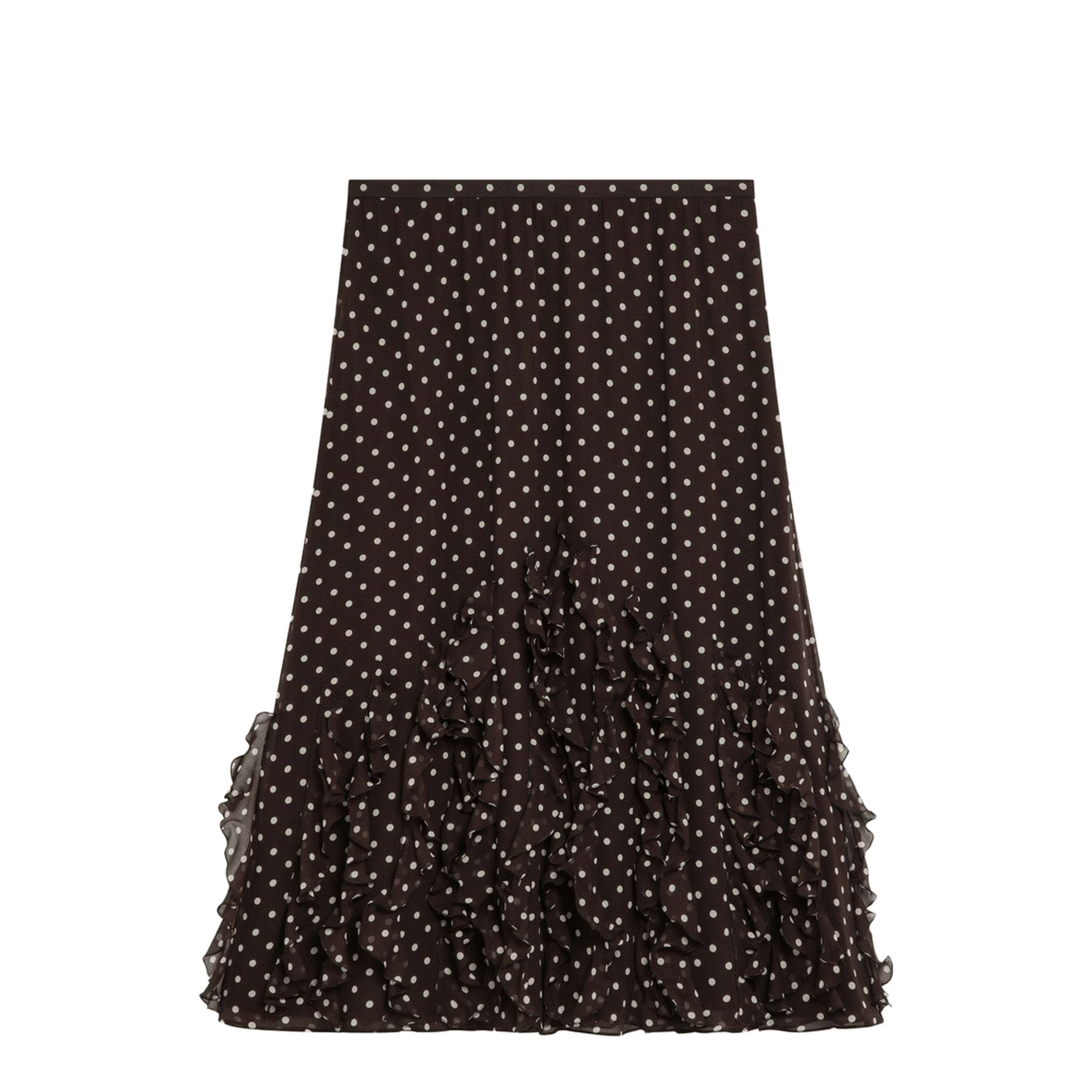 Brown Silk Skirt with Plusdepois Motif
