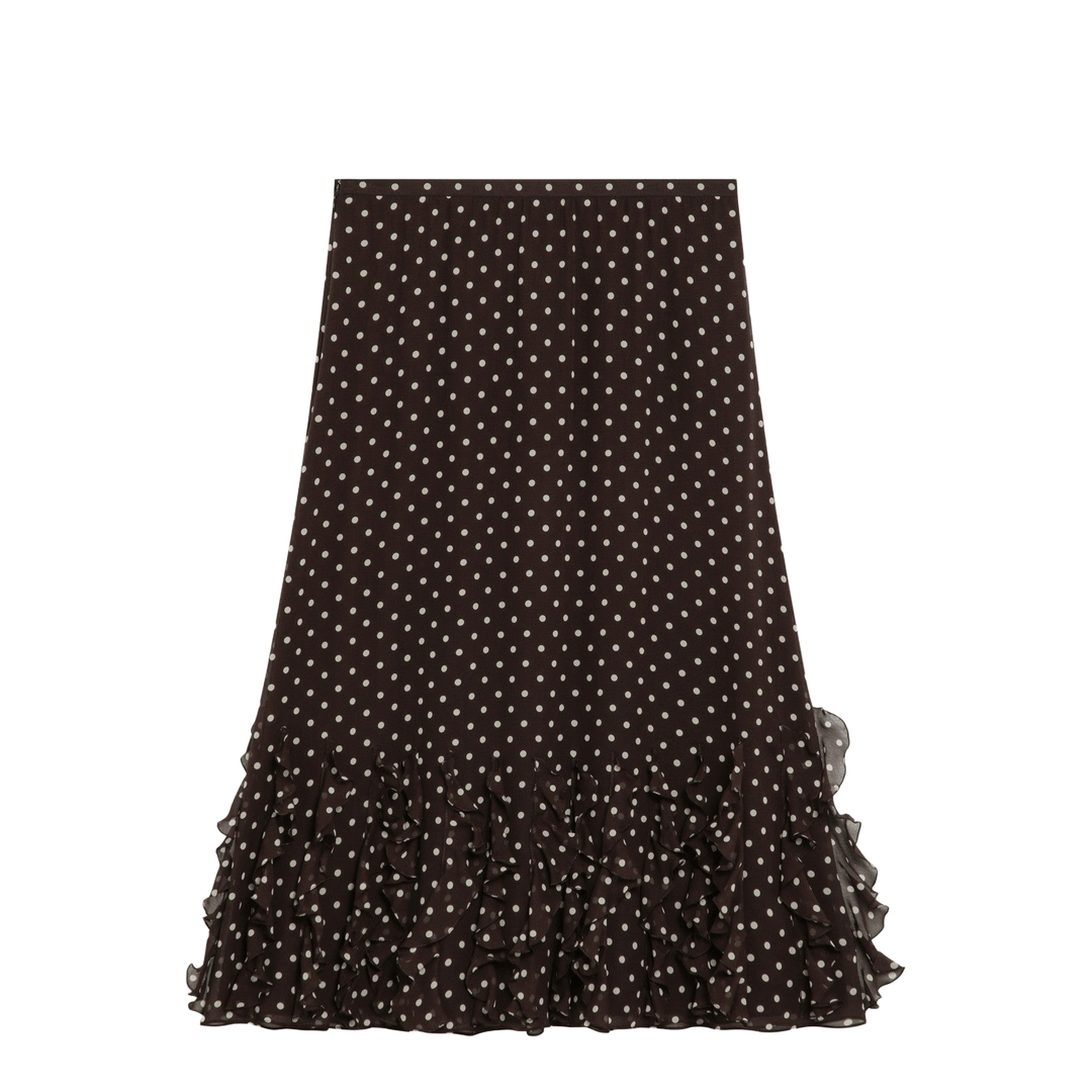 Brown Silk Skirt with Plusdepois Motif