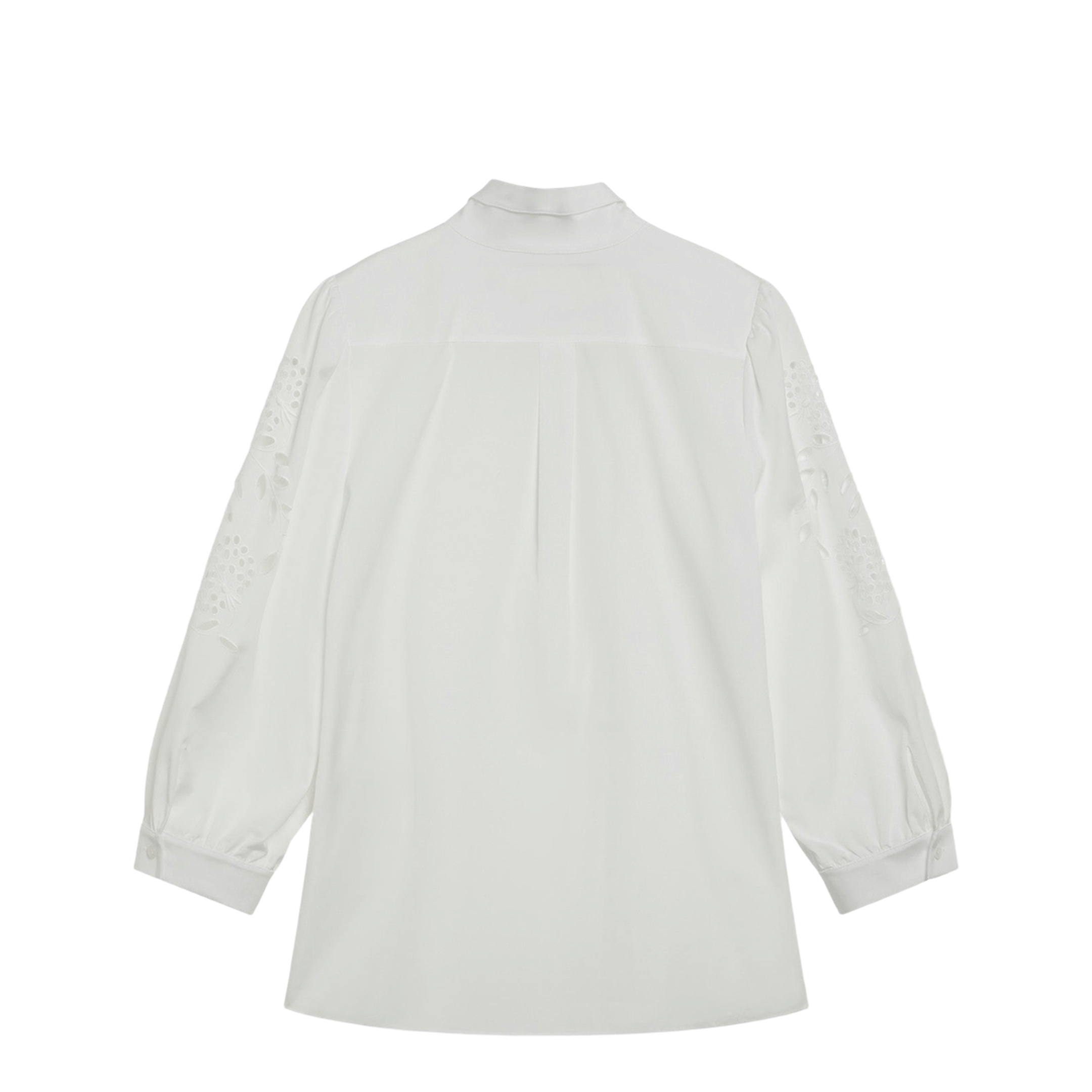 White Shirt with Sangallo Embroidery