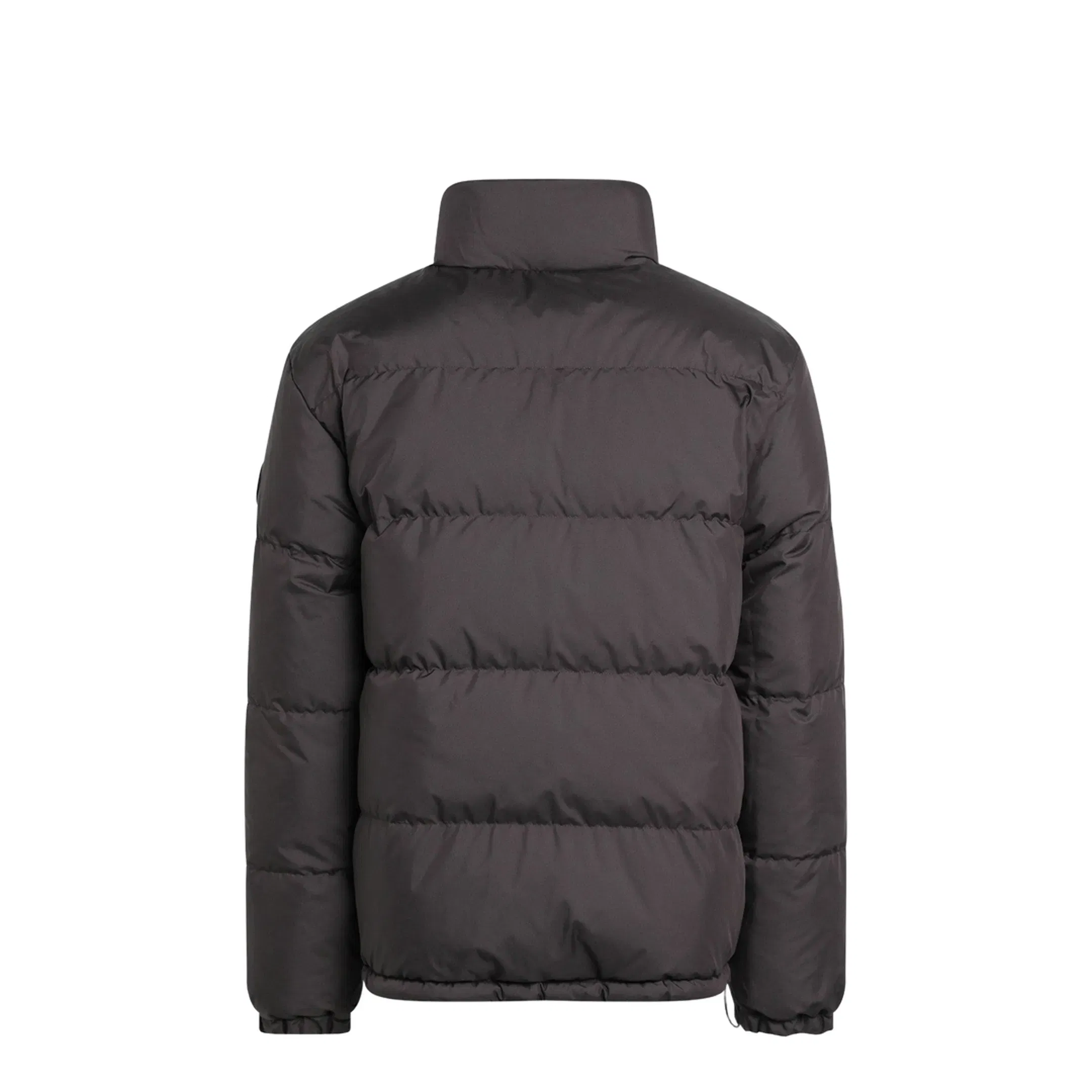 Brown Reversible Down Jacket with Check Pattern