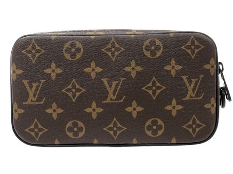 Louis Vuitton Pochette Volga Monogram Black Hardware Brown