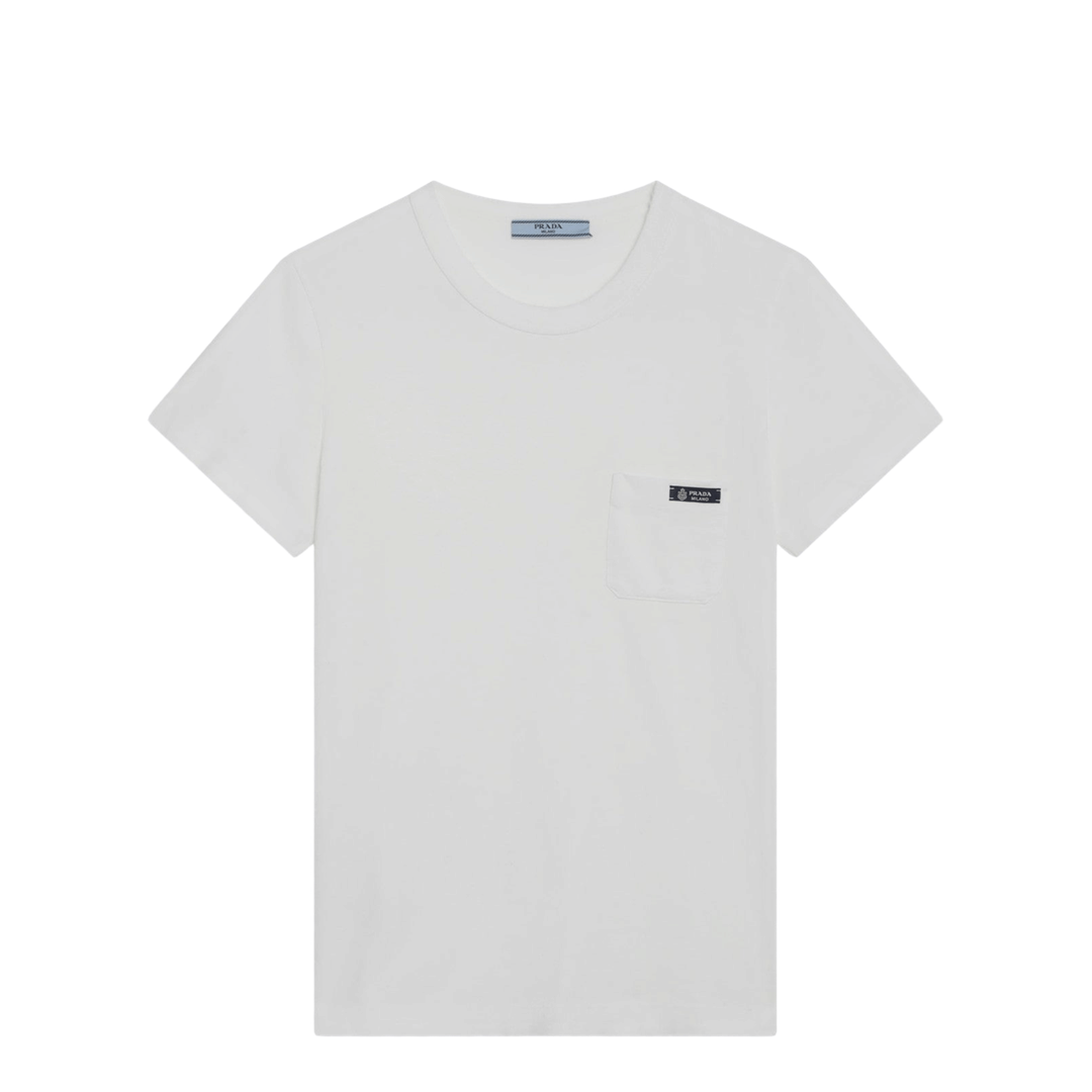 White Cotton Crew Neck T-Shirt