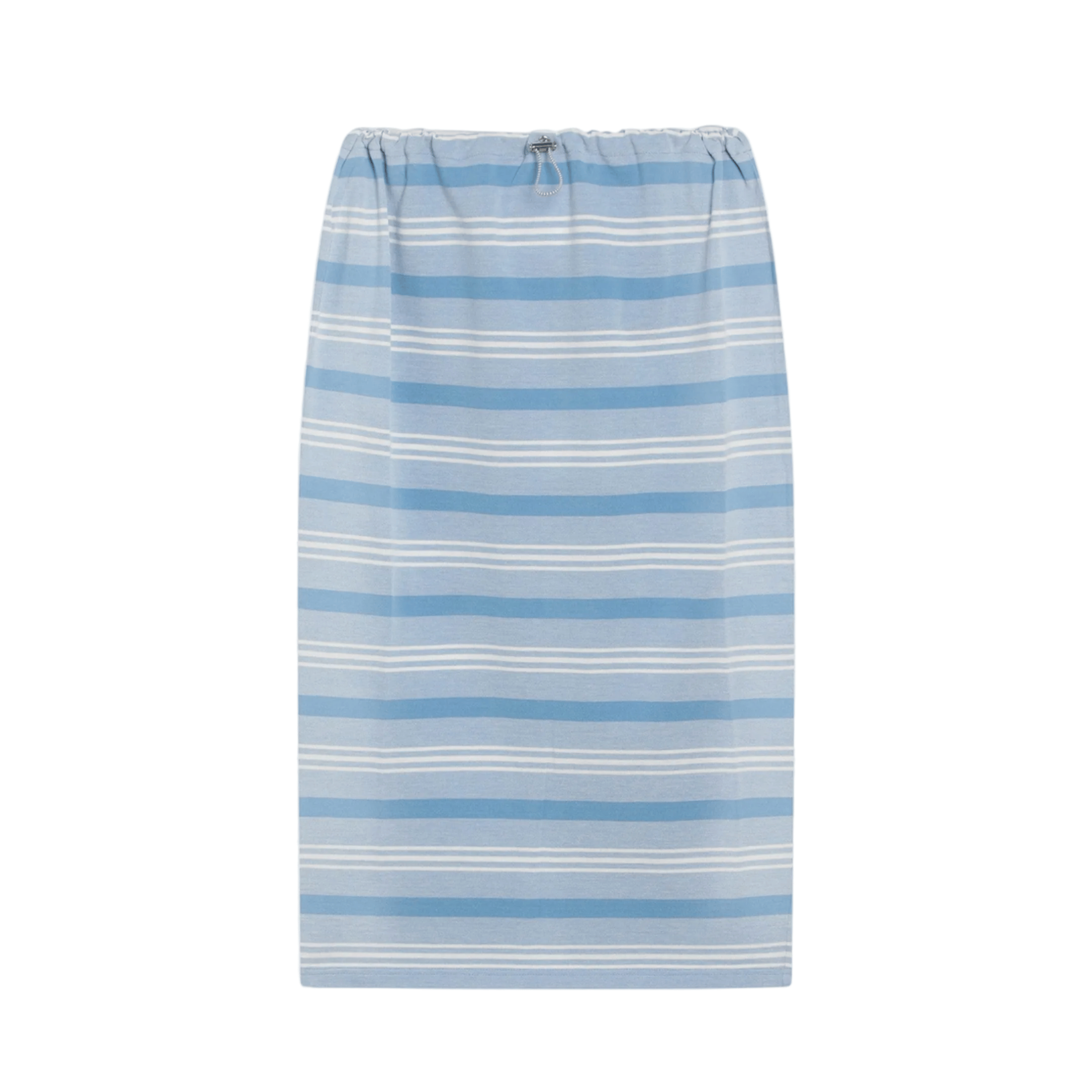 Midi Skirt in Striped Piquet Blue