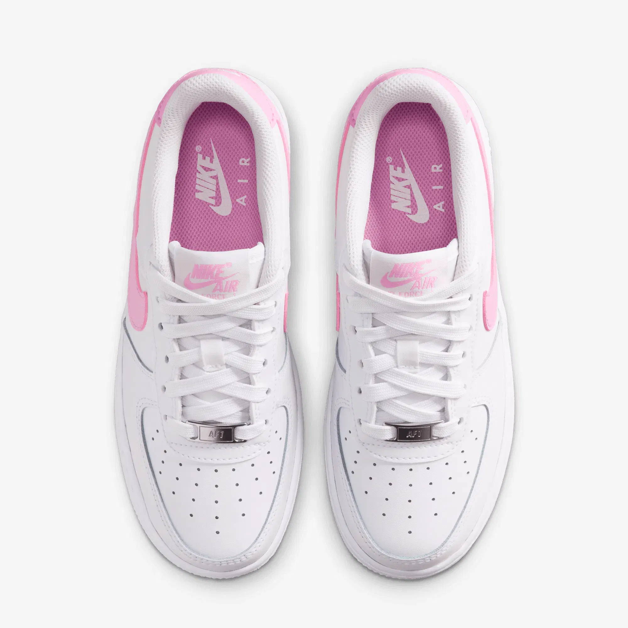 NIKE AIR FORCE 1 { WHITE/PINK RISE-WHITE