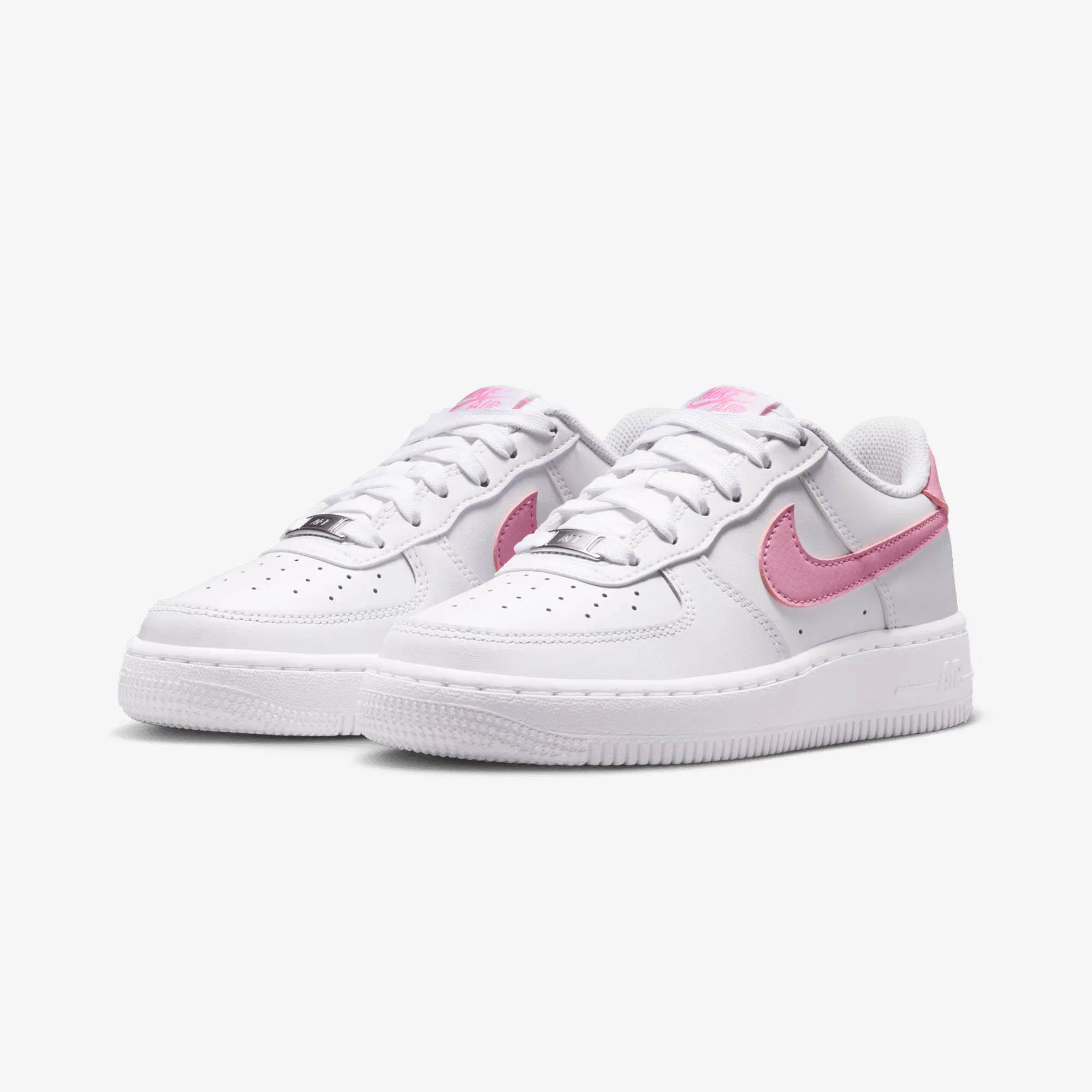 NIKE AIR FORCE 1 { WHITE/PINK RISE-WHITE