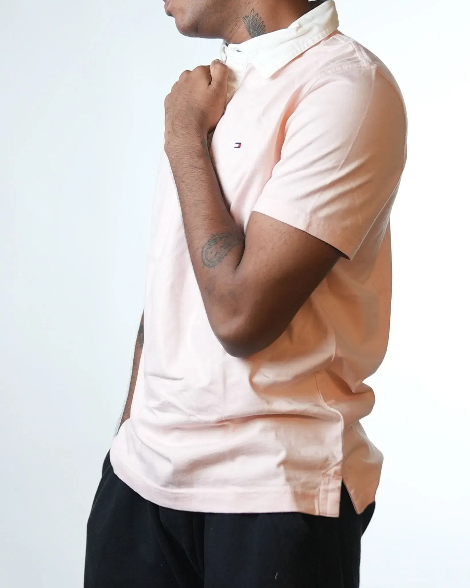 Tommy Hilfiger Pink Polo Neck T-Shirt (M)