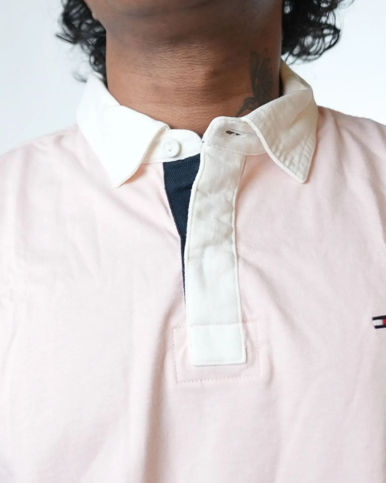 Tommy Hilfiger Pink Polo Neck T-Shirt (M)