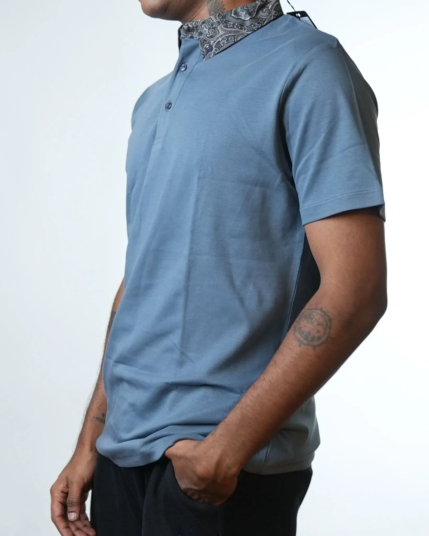 Rare Rabbit Blue Polo Neck T-Shirt (M)