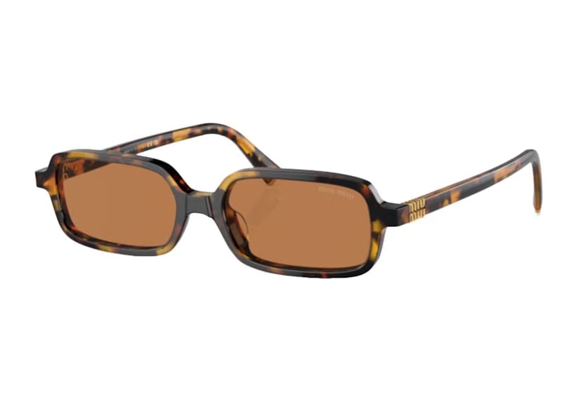 Miu Miu Rectangle Sunglasses Havana/Brown (0MU 11ZSF VAU2Z1)
