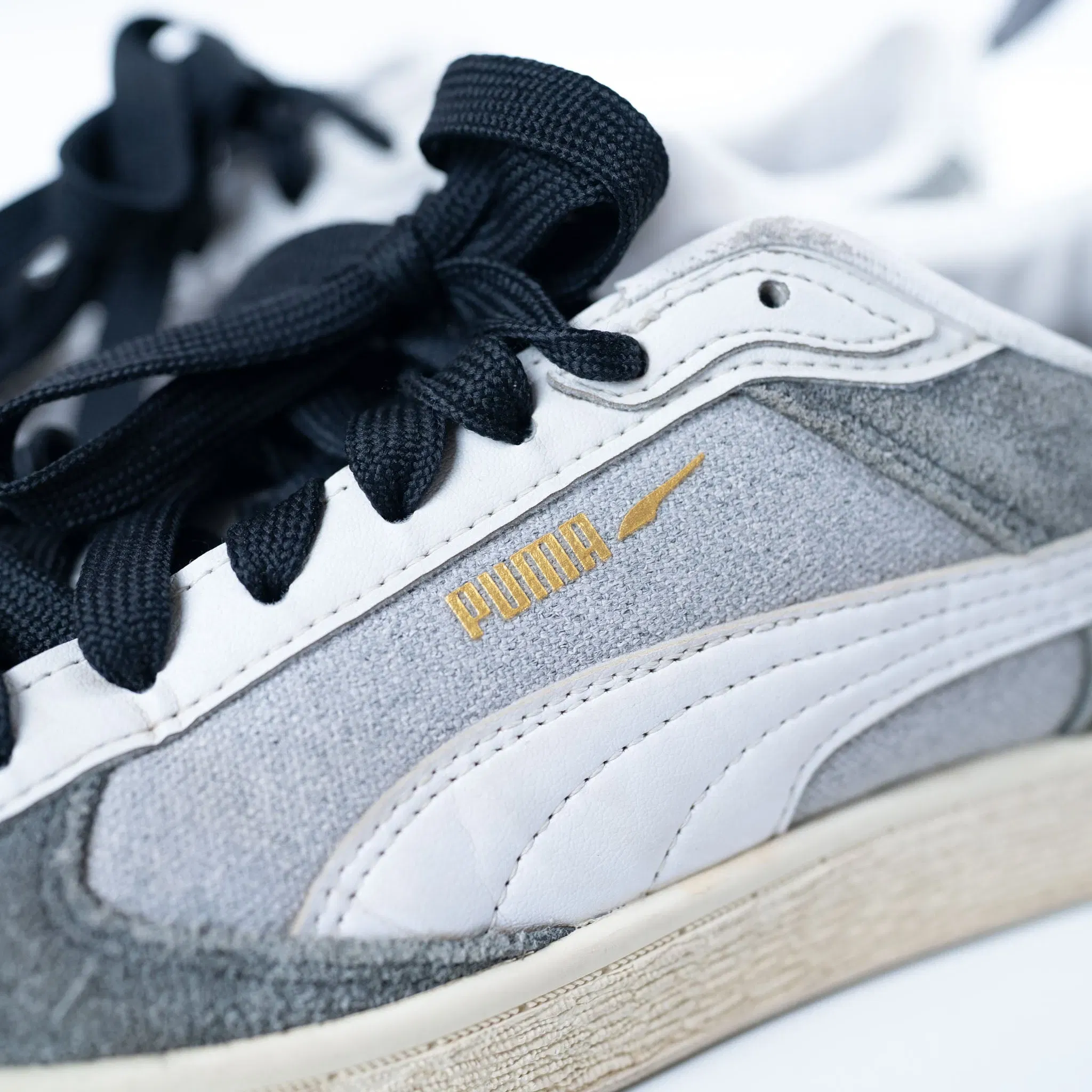Puma Grey Leather WTFormstripe2 Sneakers (UK 6)