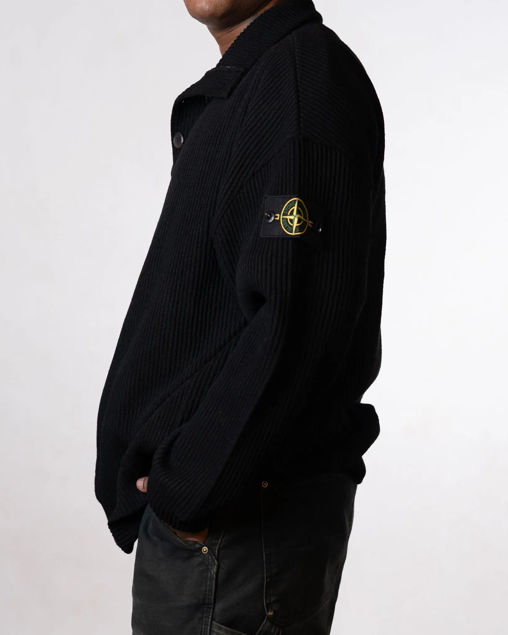Stone Island Mens Black Sweater (LS)