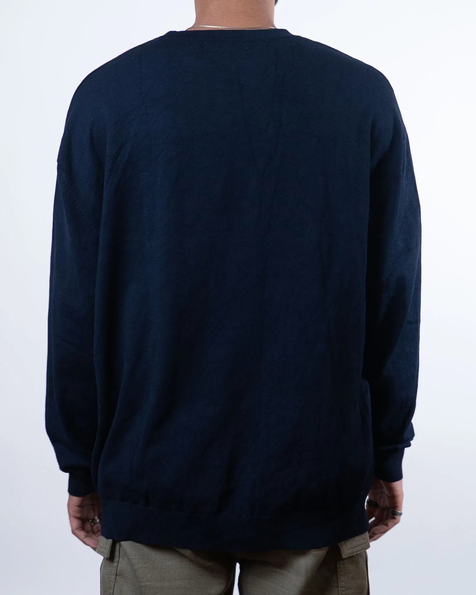 Zara Basic Crewneck Long Sleeve Black T-Shirt (XL)
