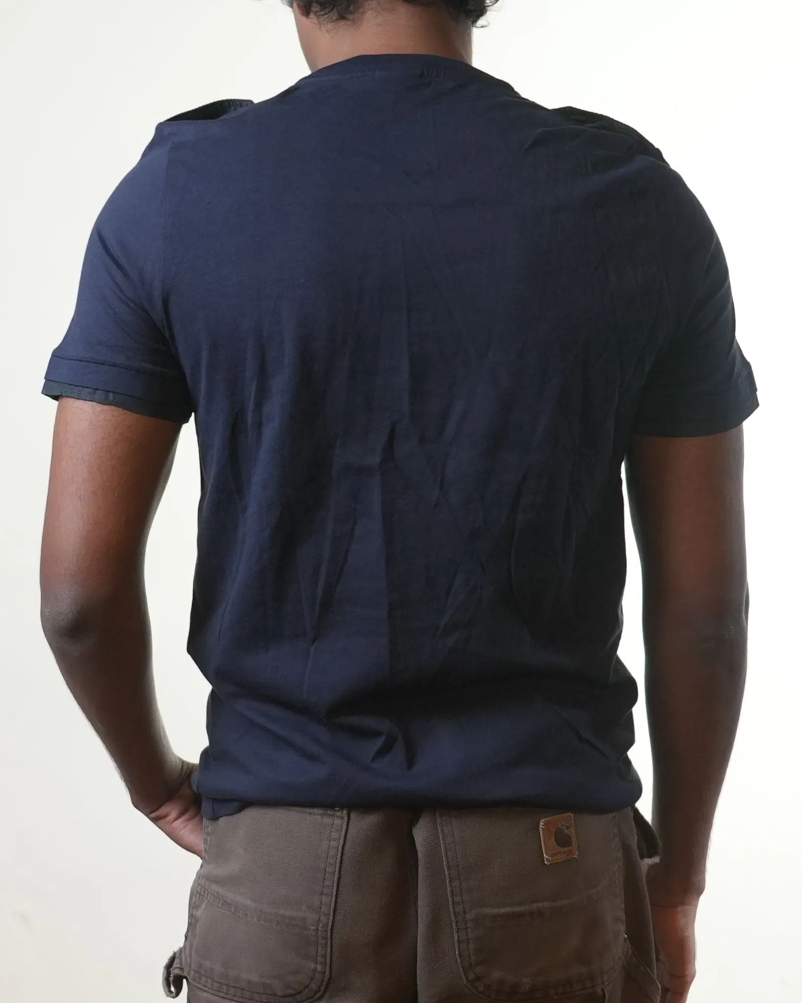 Gf Ferre Navy Blue Shoulder Flap T-Shirt (S)
