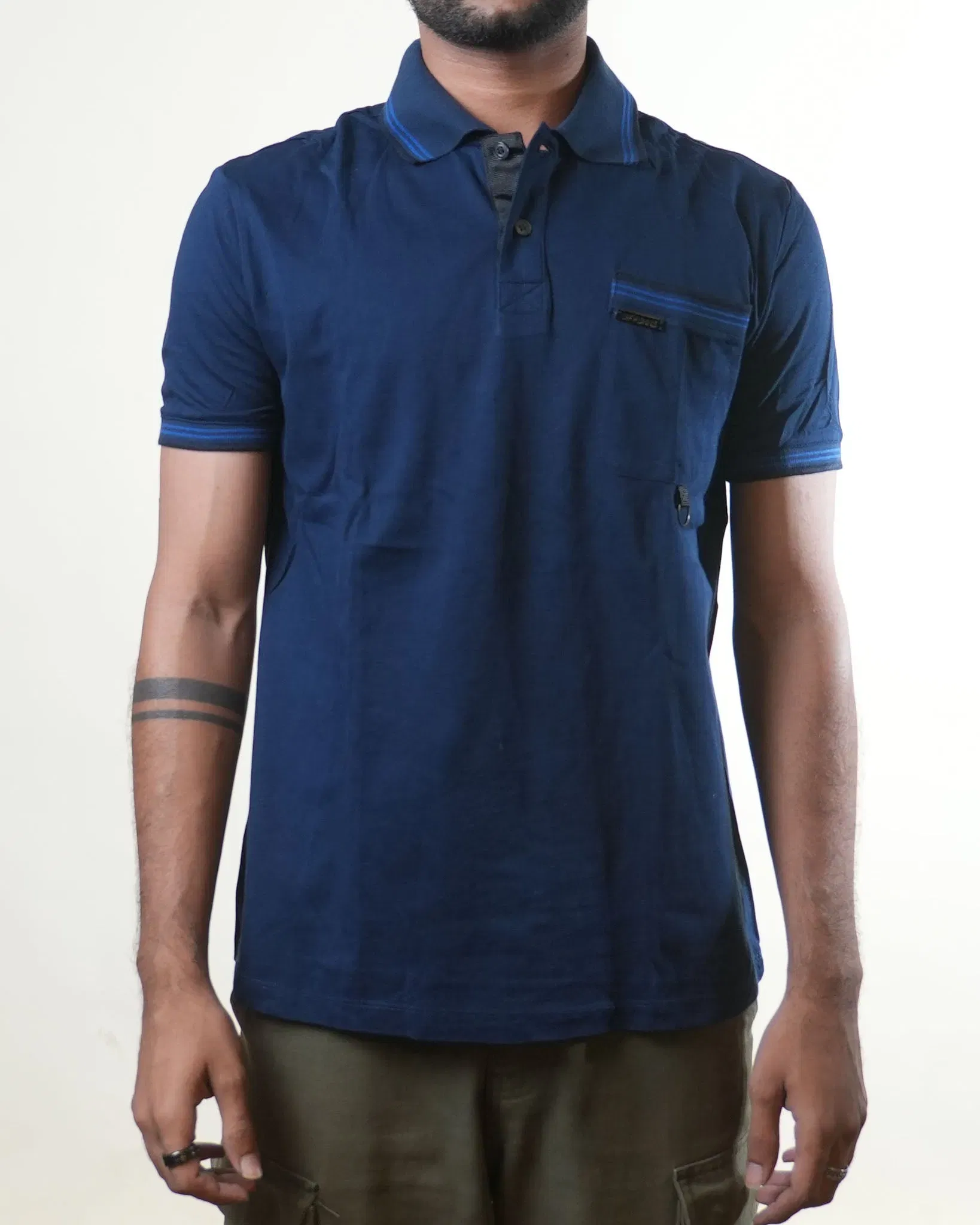 Gf Ferre Navy Blue Polo T-Shirt (S)