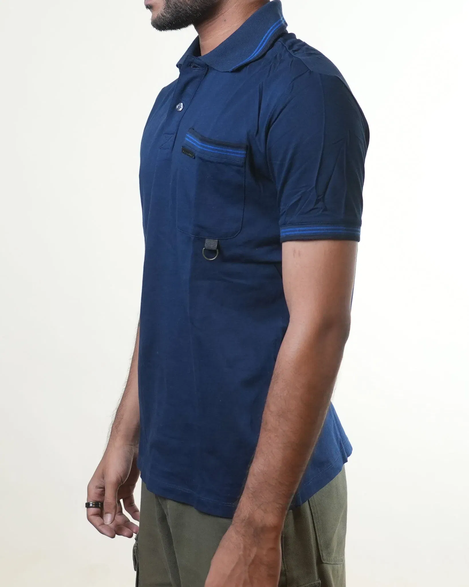 Gf Ferre Navy Blue Polo T-Shirt (S)